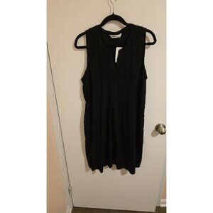 Sonoma Dress Size Large Linen Blend Black Pockets Casual Concert NWT Festival